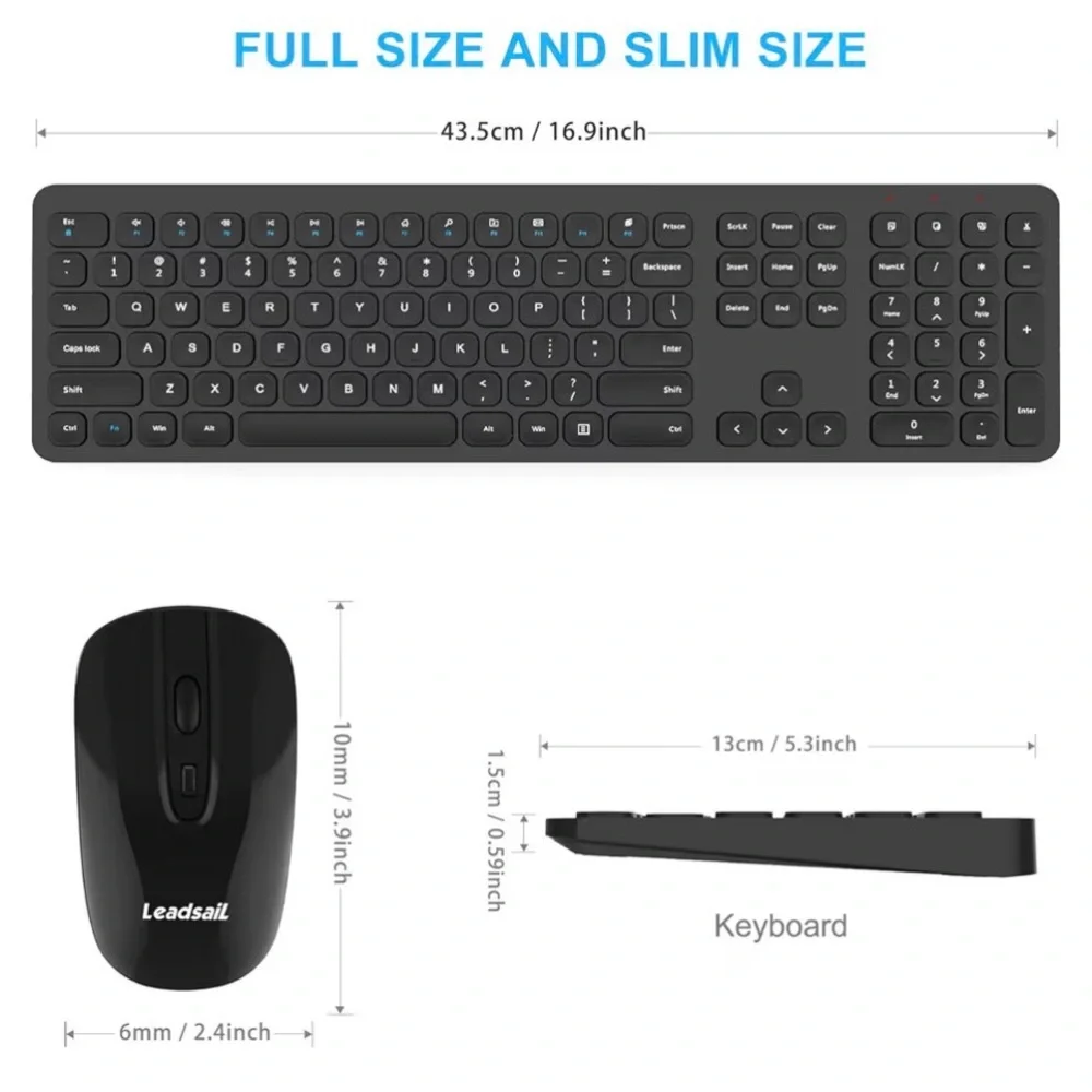 Black Wireless Keyboard and Mouse Combo